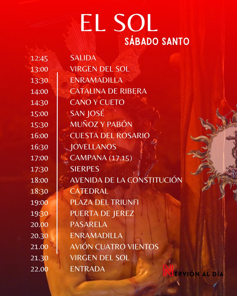 🙏Sábado Santo y día de los últimos nazarenos por las calles de nuestro distrito

☀️La Hermandad del Sol estrena recorrido (ya no surca San Bernardo ni Viapol) y banda, y sembrará de capirotes verdes las avenidas