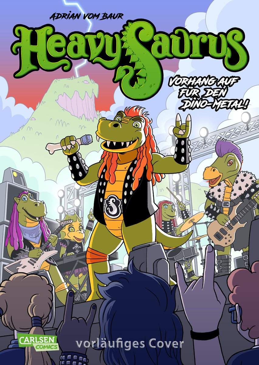 HevisaurusRocks's tweet photo. I'll say this, it's a very good time to be a @Heavysaurus fan in Germany, not counting the hundreds of show dates, there's a comic and at least three audioplays coming in the near future. #heavysaurus https://t.co/YxlyDLp0Ka