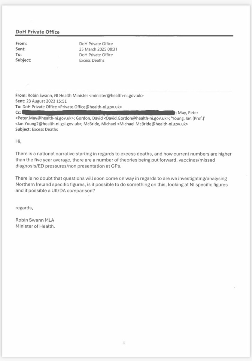 paulfrewDUP's tweet photo. The Email that the Department of Health in Northern Ireland wanted to keep secret. https://t.co/EjaqjovpNo