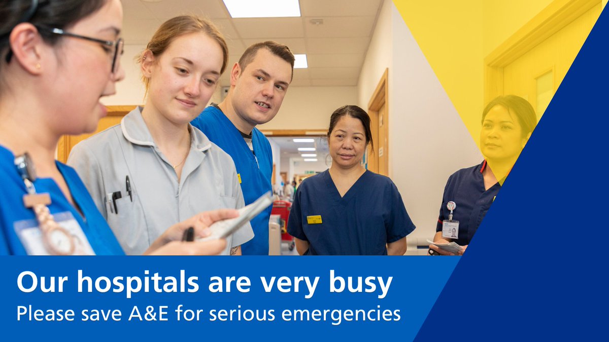 As the bank holiday weekend continues, our hospitals are extremely busy with patients.  

Please choose the right care for your needs: sussex.ics.nhs.uk/your-care/loca…

Your support makes a huge difference. Stay safe and enjoy your weekend. 💙