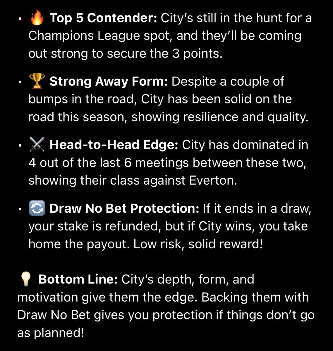 HypedBet's tweet photo. 🇬🇧 Premier League Showdown – Everton vs Manchester City
🎯 Pick: Draw No Bet – Manchester City ✅

#PremierLeague #EvertonVsCity #DrawNoBet #ManchesterCity #FootballBetting #BettingTips #SportsPicks #HypedBets #FootballSeason #EPL

🔍 Why City? https://t.co/z9iWGTD1o1
