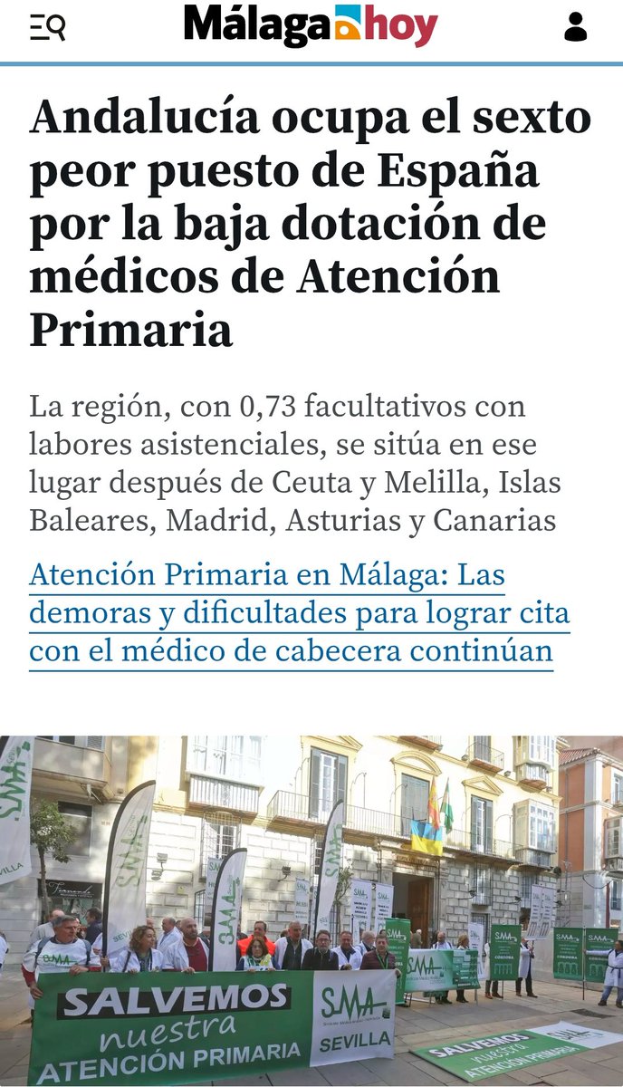 psoedeandalucia's tweet photo. ‼️Andalucía, a la cola de España en número de médicos de familia. 

❌ La propaganda de Moreno Bonilla no tapa ya la innegable realidad.

👉 Exigimos inversión y contratos dignos. La sanidad no puede esperar más. https://t.co/pJrHieLZBd