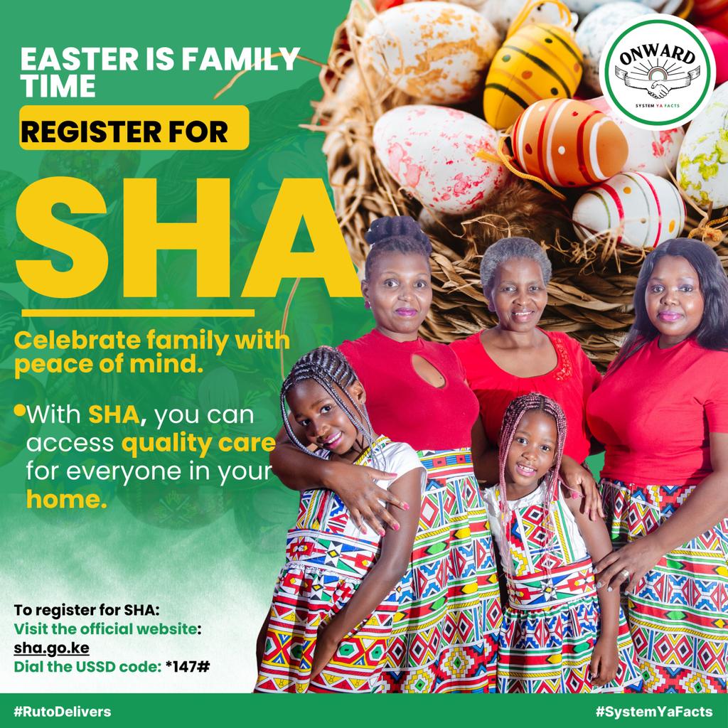 WilliamsMkenya's tweet photo. Make Easter memorable with more than just pictures โ give your family the gift of health and security with SHA! Snap smiles, not stress. #EasterWithSHA Healthy Love Language ๐ธโค๏ธโ๐ฉน https://t.co/1FoIrxnmWj