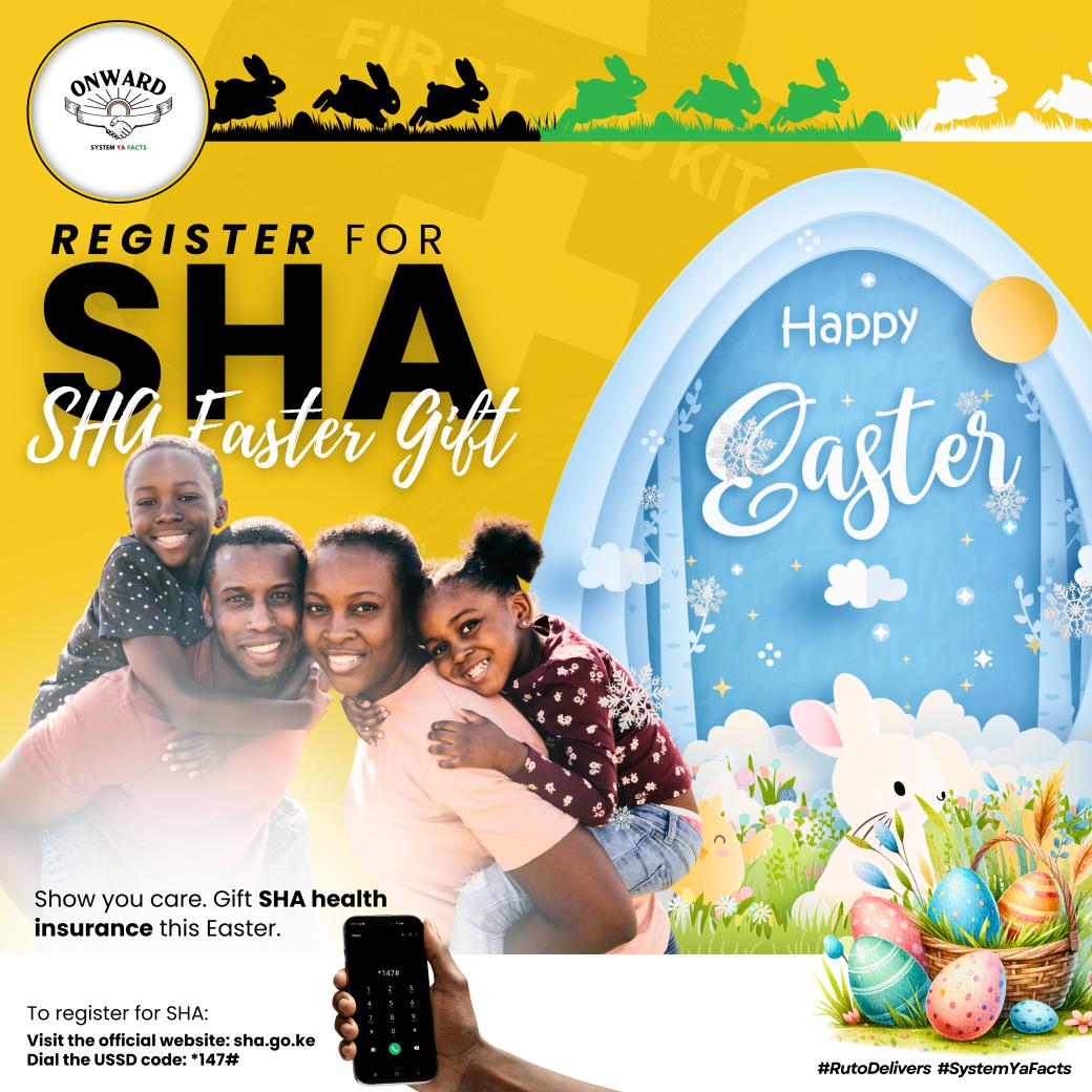 WilliamsMkenya's tweet photo. Make Easter memorable with more than just pictures โ give your family the gift of health and security with SHA! Snap smiles, not stress. #EasterWithSHA Healthy Love Language ๐ธโค๏ธโ๐ฉน https://t.co/1FoIrxnmWj