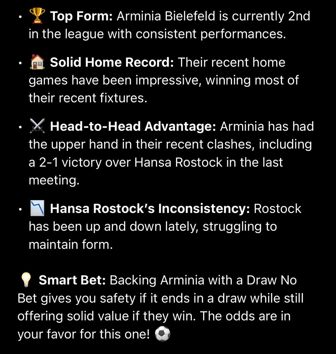 HypedBet's tweet photo. 🇩🇪 Germany 3. Liga - Arminia Bielefeld vs Hansa Rostock
🎯 Pick: Draw No Bet – Arminia Bielefeld ✅

#ArminiaBielefeld #HansaRostock #FootballPicks #SportsBetting #BettingTips #DrawNoBet #GermanyFootball #HypedBets

🔍 Why Arminia? https://t.co/jbnljNQtdQ