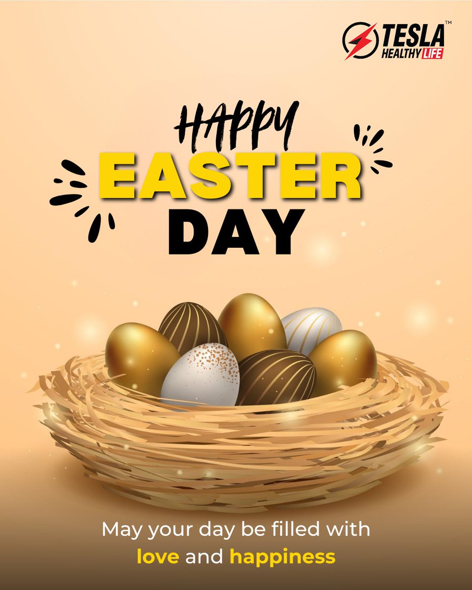 TeslaHealthy's tweet photo. Wishing you a basket full of love, health &amp; happiness this Easter! 🌸✨
Here’s to fresh beginnings, glowing smiles &amp; vibrant energy.
Happy Easter from Tesla Healthy Life! 🐣💛

#HappyEaster #TeslaHealthyLife #MoreHealthToYou
#EasterVibes #HealthyLiving #SpringJoy #FreshStart https://t.co/xM9Nf48i73