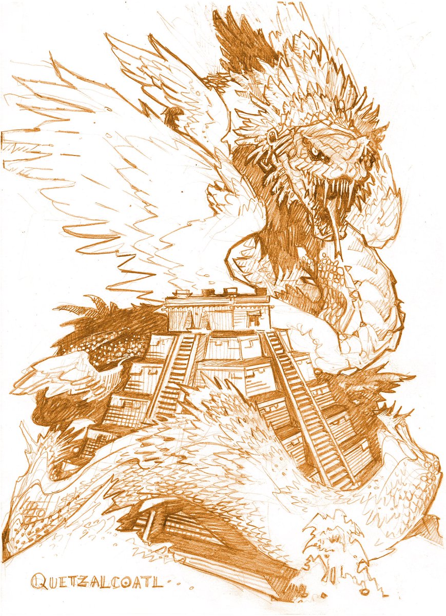 MicheleRubini2's tweet photo. Il Quetzalcoatl è il Serpente Piumato, dominatore dell'ovest, dio della luce, della giustizia del vento e inventore della scrittura e della coltivazione del mais.
#maya #atzec #Mexico #legends #sketch #pencil https://t.co/bgiGUvgvqX