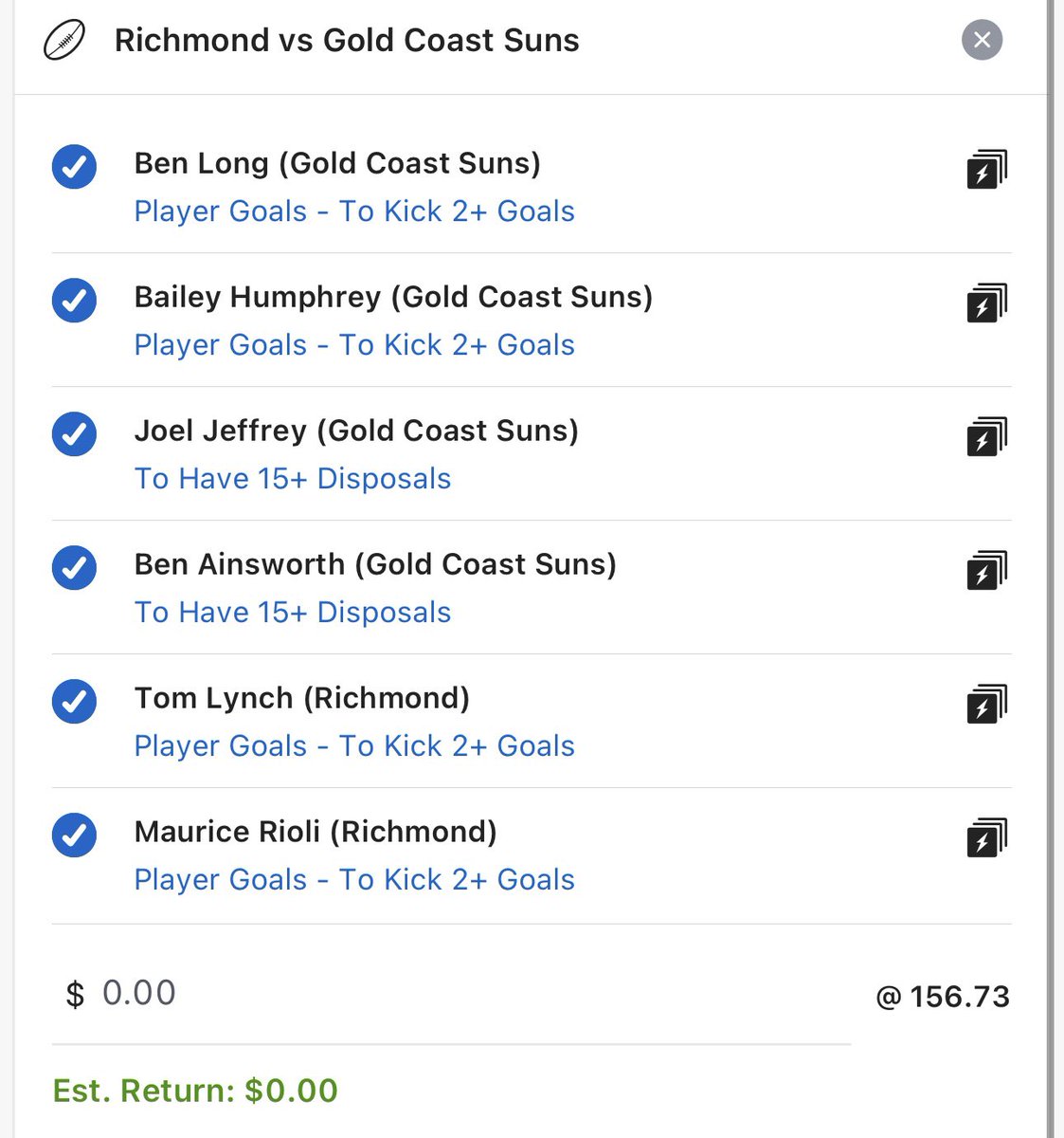 PrecisionPunt's tweet photo. Taking an absolute long shot for #AFLTigersSuns love these odds on Lads - getting almost double than any other bookie and think this is real chance. 

0.1U

#AFL #Richmond #GoldCoastSuns #SportsBettingX https://t.co/XRPdAPryfQ