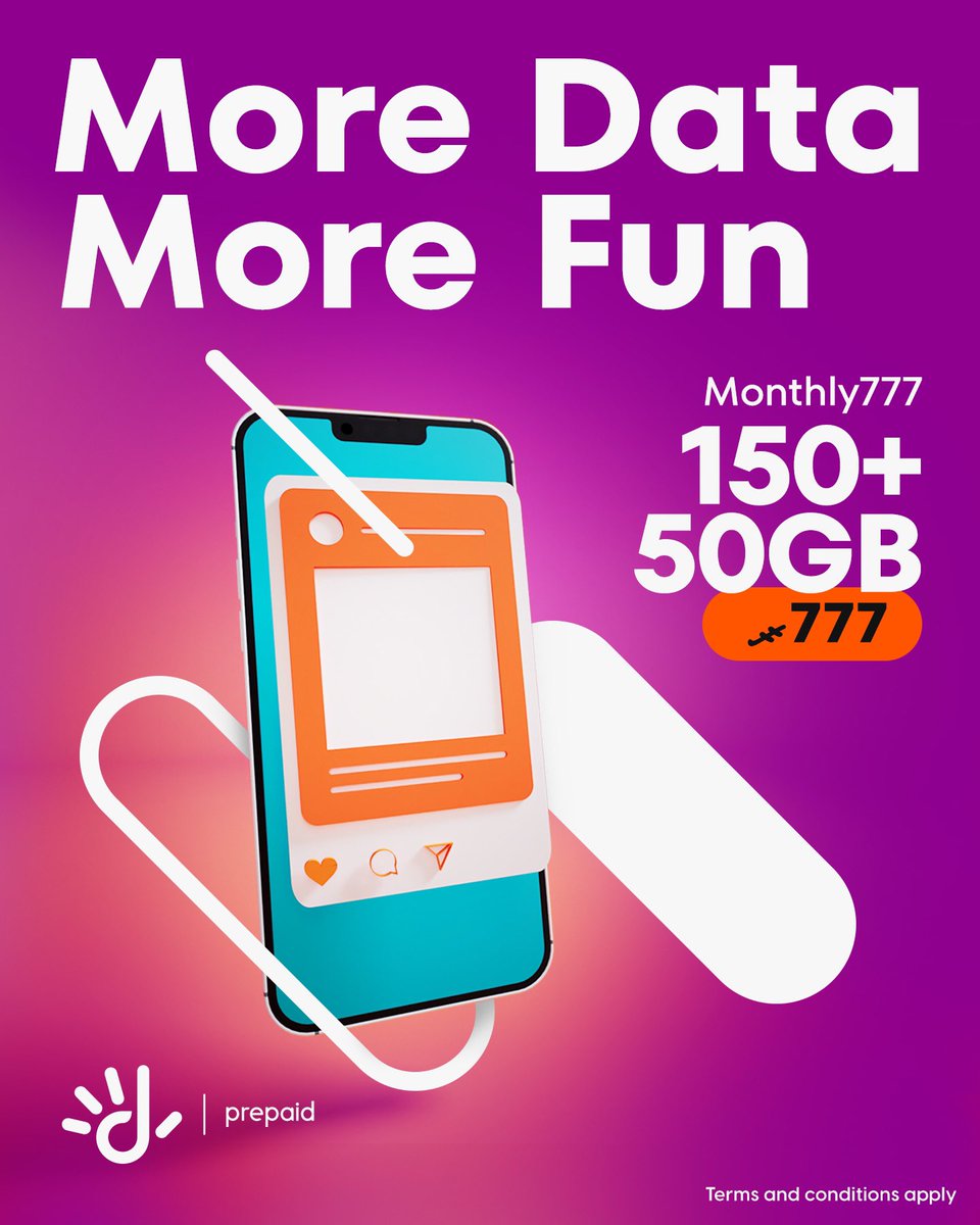 More Data, More FUN! 🤩

Activate Monthly 777 Add-On and get an extra 50GB for free!

Prepaid users can activate now via Dhiraagu app 👉🏻 vist.ly/3mnmvvv