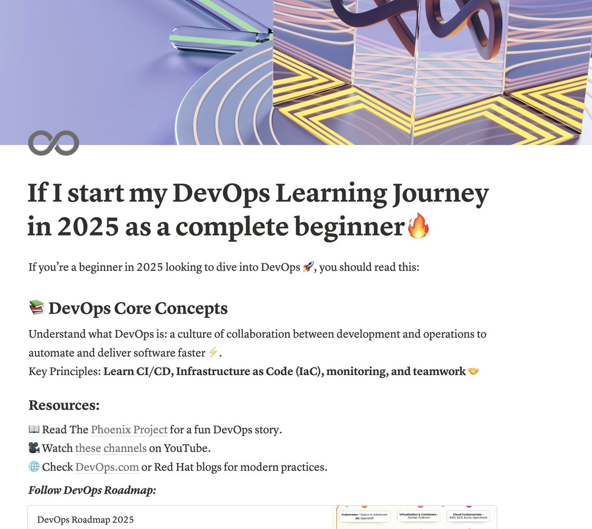 If I were to start learning DevOps Today, this would be my plan! 🎓

Want a link to this doc? Will add to comments on 150 RETWEETs.