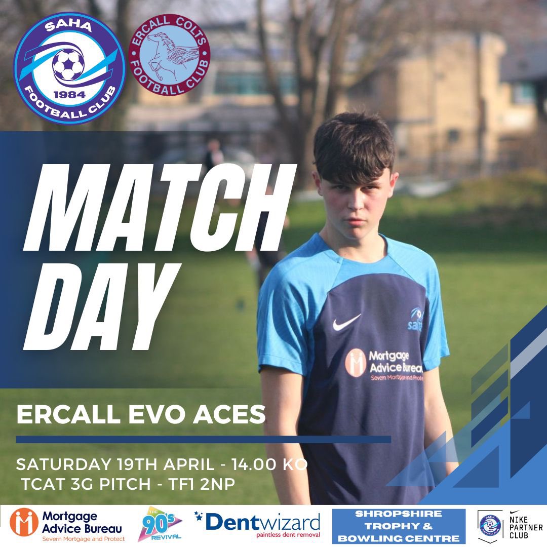 ⚽️ EASTER SATURDAY MATCH DAY ⚽️

The lads travel to Telford today for their Final Away game of the season 

Take on Ercall Evo Aces where we shared a 3-3 draw on the first game of the season 

🕰️ 2pm KO at TCAT Telford 

Come down and cheer the lads on