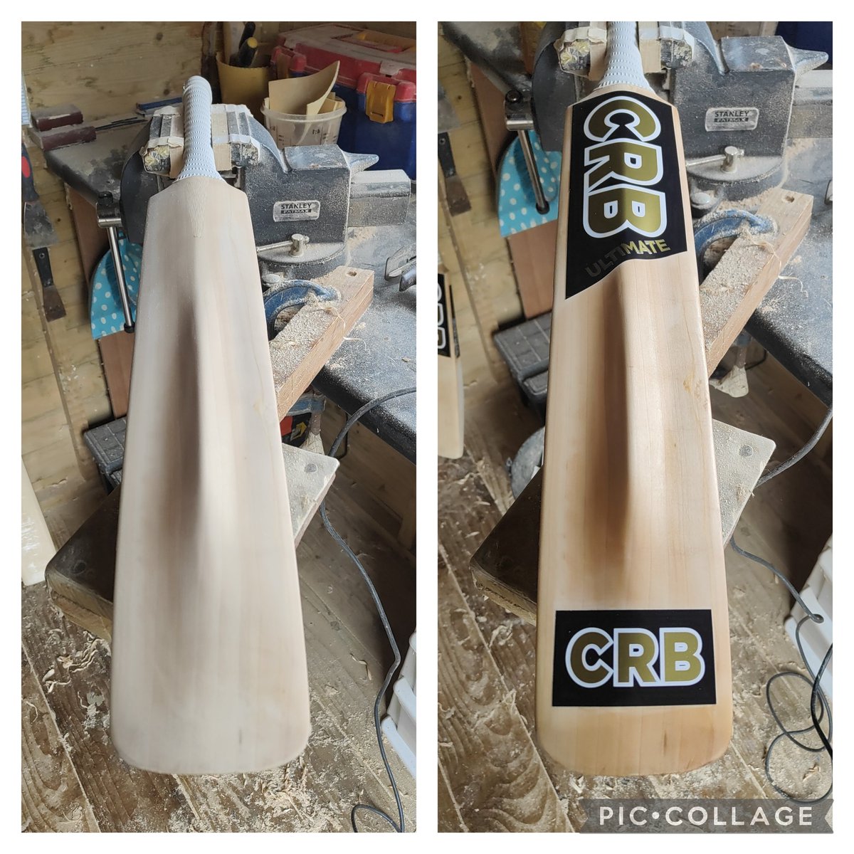 **SIZE REDUCTION**
Great to see one of my bats back in after 4 years to be down sized from an adult bat to a youths bat. 
Bat is being handed down from father to son👌🏻 so it's a full strip and weight reduction and cut slightly shorter,full clean up and resticker plus oiled up🏏👍🏻