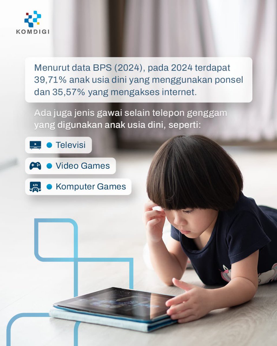 kemkomdigi's tweet photo. Penggunaan gawai oleh anak
memang perlu pengawasan
ekstra, Sobatkom!

#BerdigitalBersama https://t.co/SrcusG2kaL