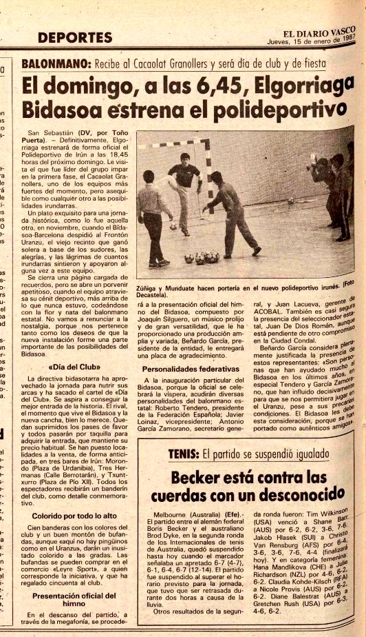 BidasoaData (@bidasoadata) on Twitter photo ๐๐ฝ Historia handiko norgehiagoka!
๐ซ Txokolatearen Derbia zen: Elgorriaga Bidasoa-Cacaolat Granollers!
๐ 1987an neurketa honek estreinatu zuen Artaleku: "Aquรญ no hay pingรผinos como en Uranzu" ๐ง
โ
๏ธ Garaipena, etxean: 21-16
#AupaBidasoa ๐๐ | ๐ธ <a href="/diariovasco/">El Diario Vasco</a> ๐๐ฝ Historia handiko norgehiagoka!
๐ซ Txokolatearen Derbia zen: Elgorriaga Bidasoa-Cacaolat Granollers!
๐ 1987an neurketa honek estreinatu zuen Artaleku: "Aquรญ no hay pingรผinos como en Uranzu" ๐ง
โ
๏ธ Garaipena, etxean: 21-16
#AupaBidasoa ๐๐ | ๐ธ <a href="/diariovasco/">El Diario Vasco</a>