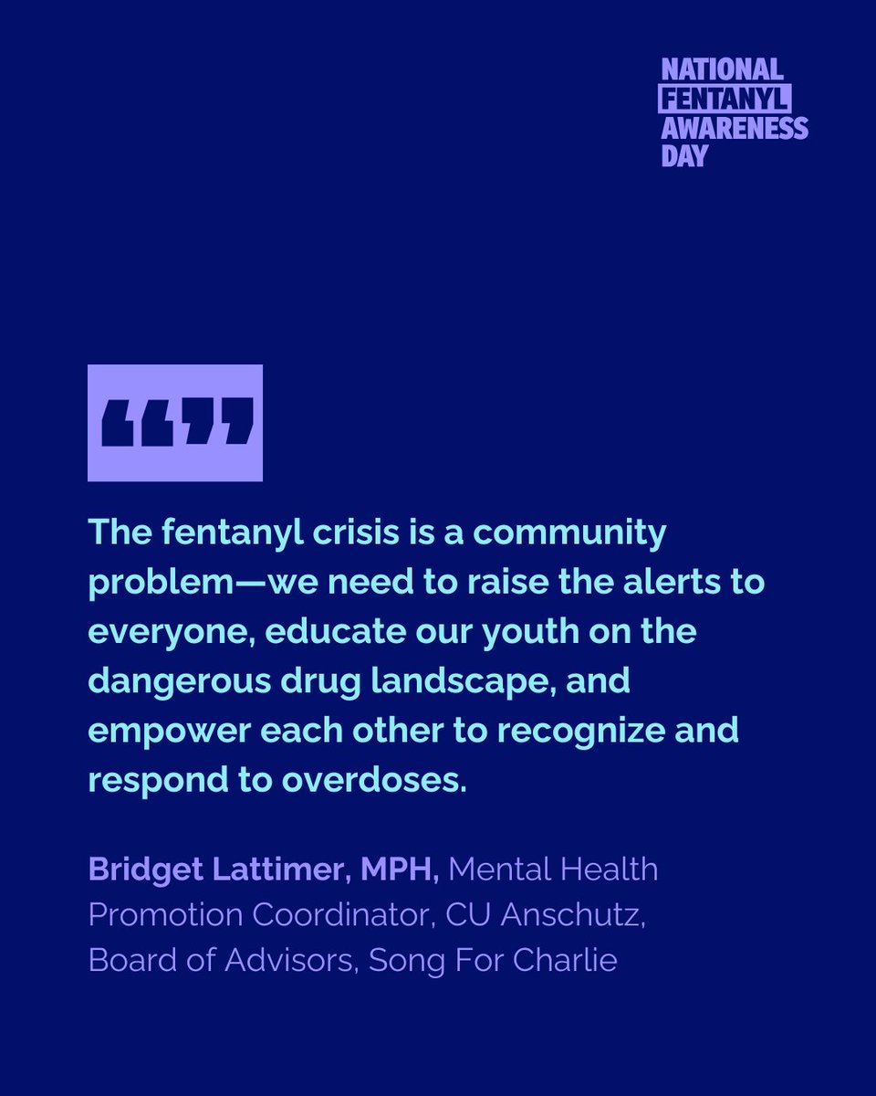 Thank you #NFAD Advisory Council member Bridget Lattimer, Mental Health Promotion Coordinator and Board of Advisors, Song For Charlie for her commitment to raising awareness about this crisis. Join this effort by visiting fentanylawarenessday.org.