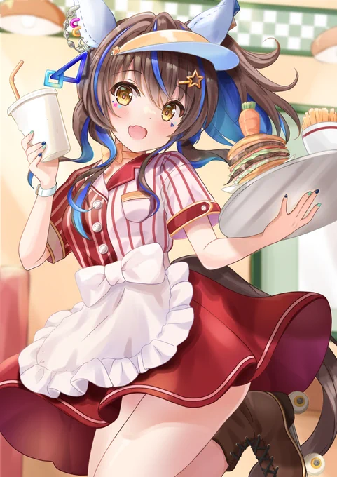 いつも配信を楽しく拝見させていただいています。 添付のようなイラストを描いています。未熟ではありますがご参考になればと思いご連絡しました。 これからも応援しています!