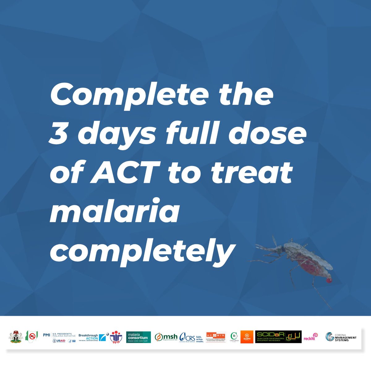 NMEPNigeria's tweet image. Reimagine to end malaria. Ensure you complete the dose of your malaria medicine as recommended by the health care provider. 
Stay committed to end malaria.
#StayCommitted
#ZeroMalariaStartsWithMe
#WMD2025
@endmalaria