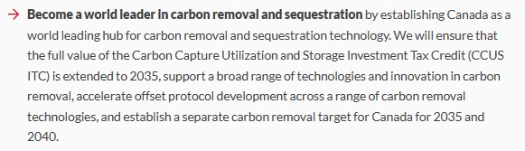 This. is. huge. 

<a href="/MarkJCarney/">Mark Carney</a> has realized that we shouldn't just be part of the carbon removal conversation - but that we should be leading it. That's what these commitments will do.

🇨🇦 can and should be an economic and technological hub for carbon removal.