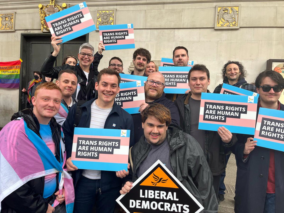 LukeAllanLD's tweet photo. I was proud to stand with my fellow @LibDems campaigners and councillors from across Greater Manchester.

Our party has long fought for, secured and championed #LGBTQ+ rights and will always stand up for our diverse communities across society and all levels of government. https://t.co/S5OrsmJar3