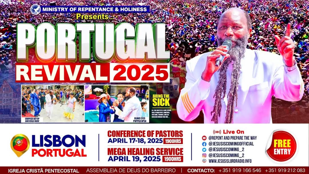COMING UP!!

A Massive Healing service is coming up in Portugal. Follow live here:
youtube.com/@repentprepare…
#PrepareTheWay