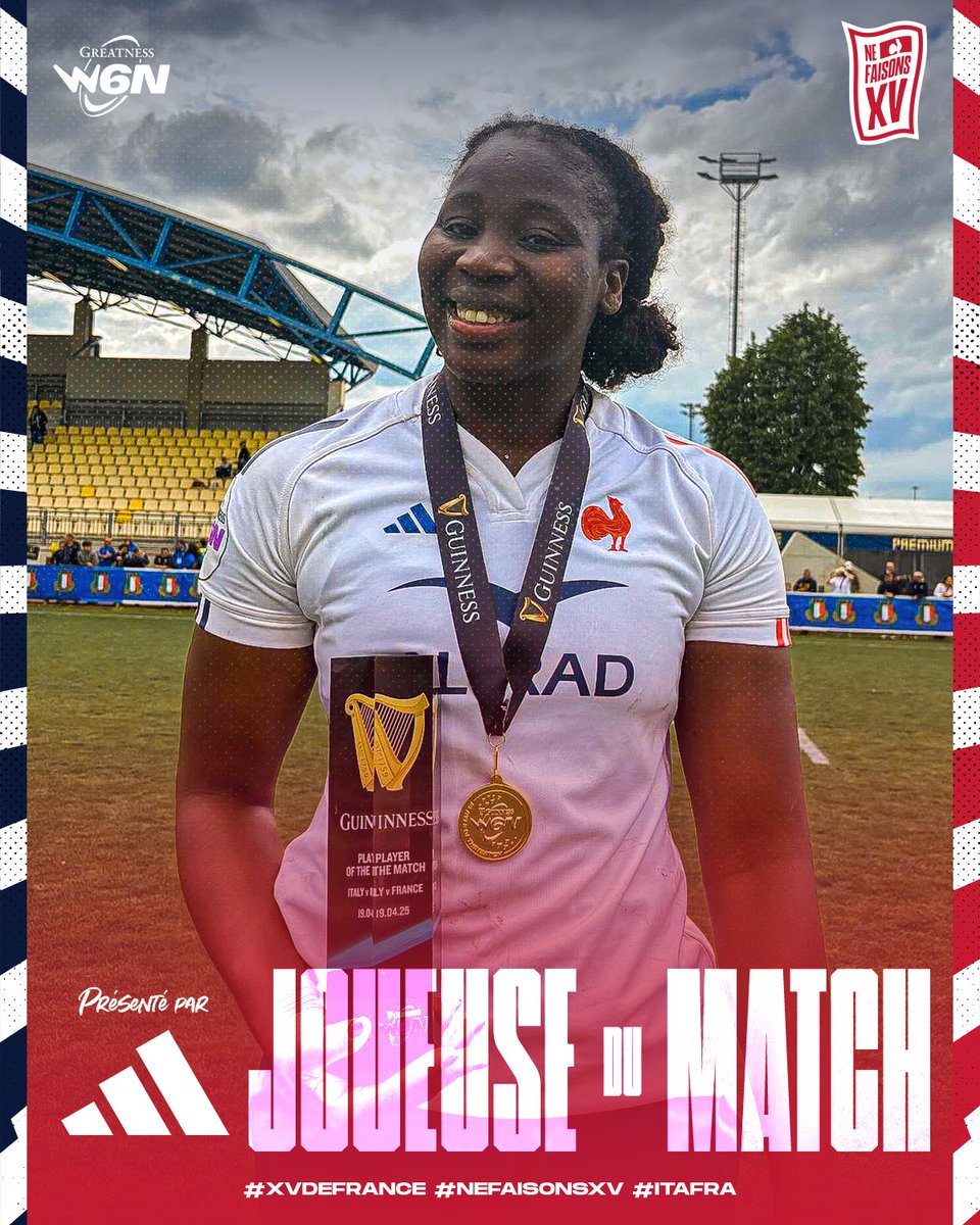 FranceRugby's tweet image. 🏅👏 Madoussou Fall, élu 𝐣𝐨𝐮𝐞𝐮𝐬𝐞 𝐝𝐮 𝐦𝐚𝐭𝐜𝐡 ! 
#XVdeFrance #NeFaisonsXV #ITAFRA | @adidasFR