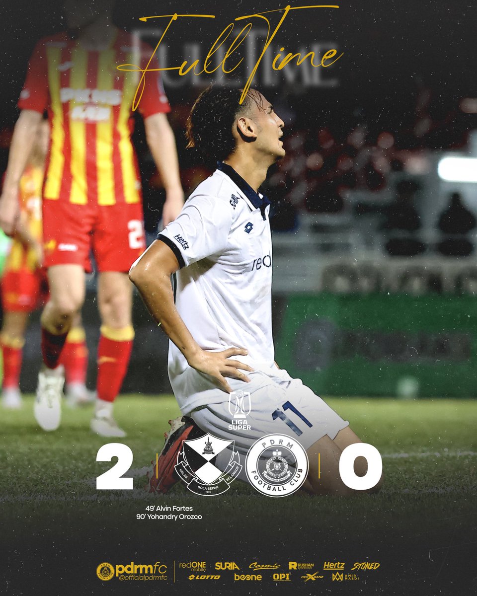 pdrmfcmy's tweet photo. FT’ | Final result of the season. Not the way we want to finish but it has been an eventful season to say the least. Thank you to our fans for the support. Hopefully we’ll see you again next season! #UpTheCops 

💊2 #selpdrm 0👮🏻‍♂️ | #LigaSuper https://t.co/jUNGrm8ufo