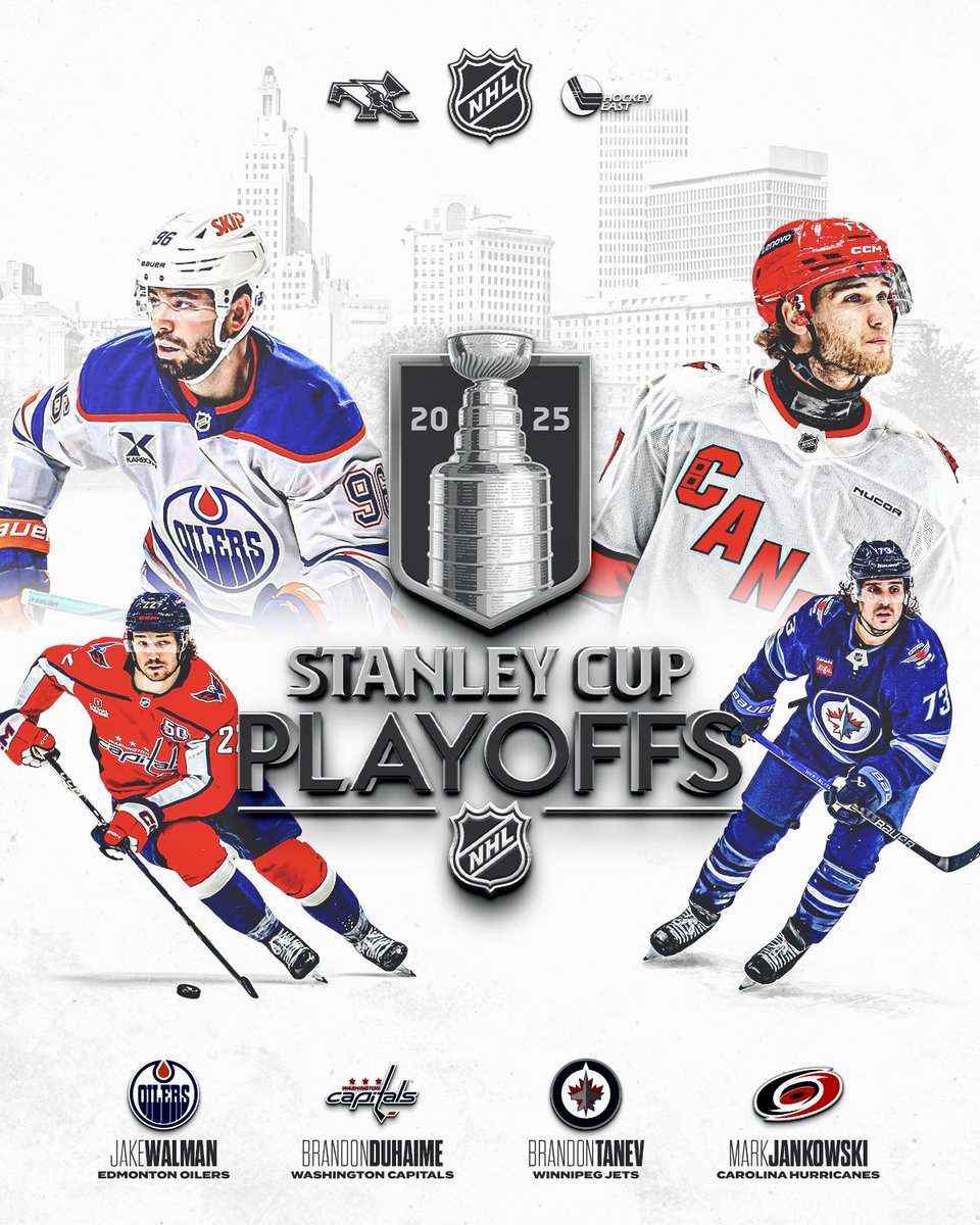Best of luck to the four former Friars in the Stanley Cup Playoffs beginning tonight!

Brandon Tanev (WPG) vs. STL
4/19 - 6 PM

Mark Jankowski (CAR) vs. NJ
4/20 - 3 PM

Brandon Duhaime (WSH) vs. MTL
4/21 - 7 PM

Jake Walman (EDM) vs. LA
4/21 - 10 PM

#ProFriars