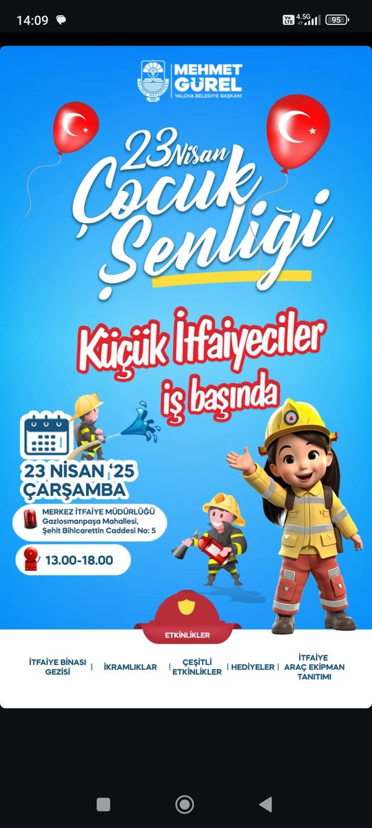 Küçük itfaiyeciler iş başında...