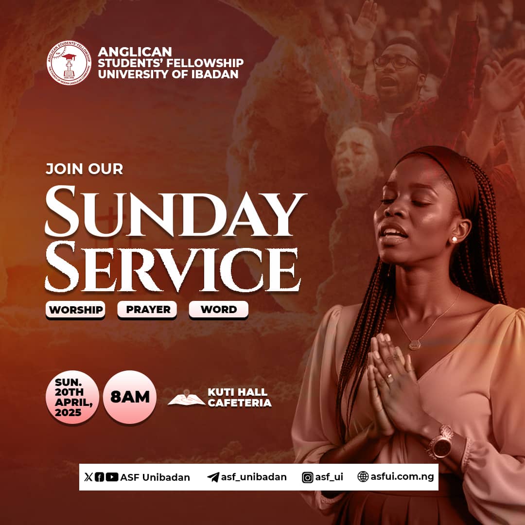 AsfUnibadan's tweet photo. Join us this Sunday.
π : Kuti Hall Cafeteria
ποΈ : Sunday, April 20th, 2025
π : 8am.
πDonβt forget your Bible and writing materials βπΌ
.....ASF UI!!!! a generation for the Lord β¨β¨....
#ASFUI #Sundayservice https://t.co/D6WRcXctko