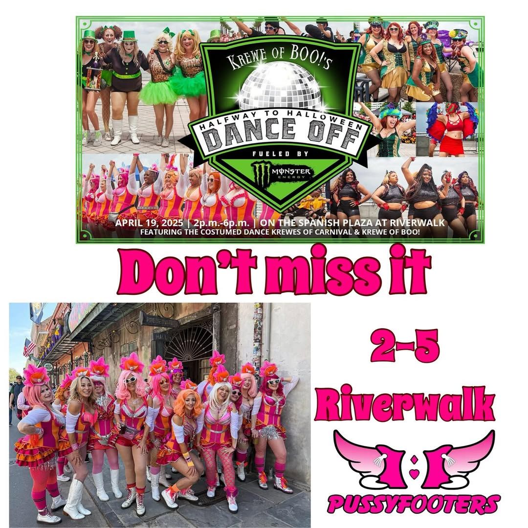 Come see us TODAY at the Riverwalk 2-5! Looking forward to seeing all our dance krewe friends and Dancing Queens 🪩. @kreweofboo