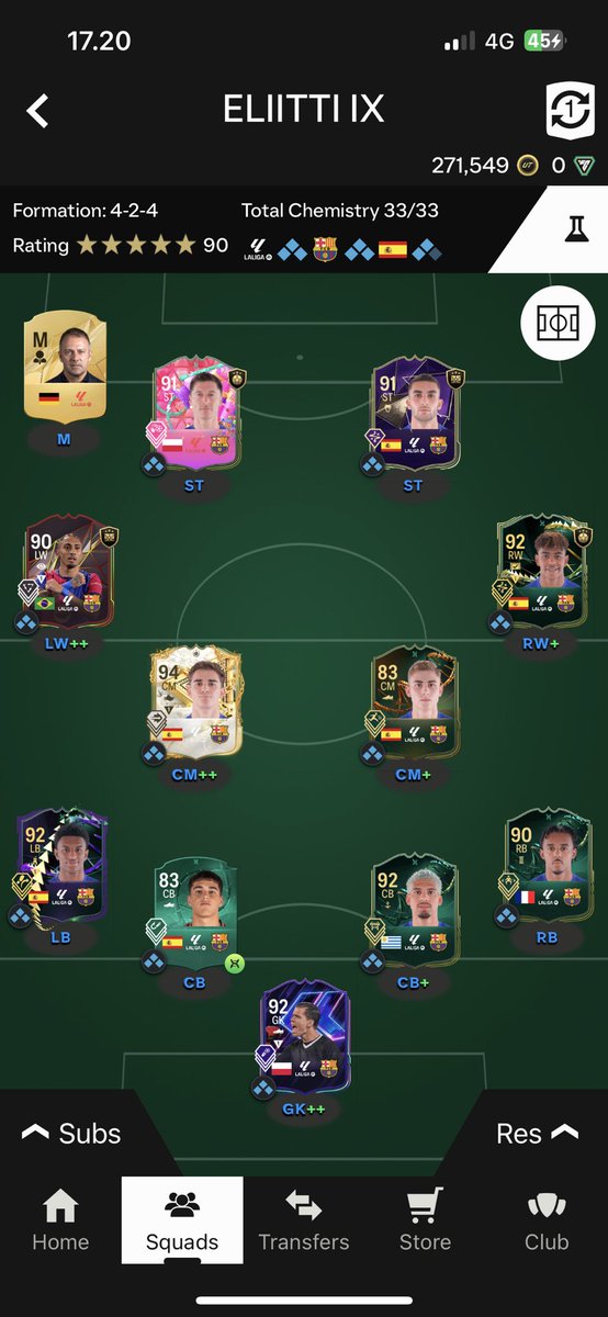 GriezzyThe3rd's tweet photo. @DonkTrading Need some EVO for Cubarsi and Fermin, other than that looks good🙏🏼 https://t.co/MwMQn7NDk2