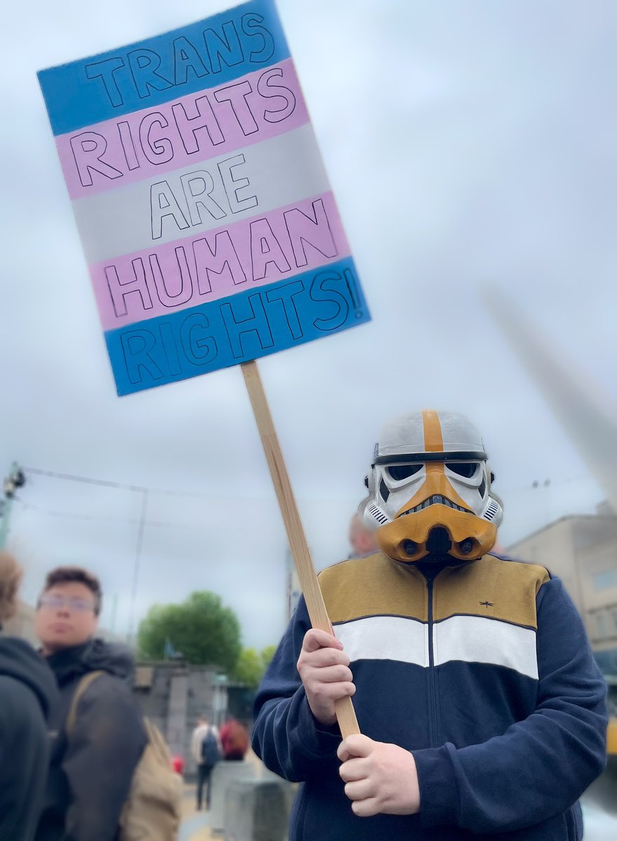 Doing my part standing up for trans rights in Plymouth today! #transrights #pride