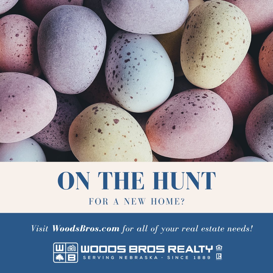 Looking to explore new home options? EGGsactly our thoughts too. 🐣

🏡🗝️ Check out our list of opens if a change of address is in store for you this season: bit.ly/OpenWoodsBros
⁠
#WoodsBrosRealty #WBR #lincolnrealestate #nebraskarealestate #dreamhome #homebuying
