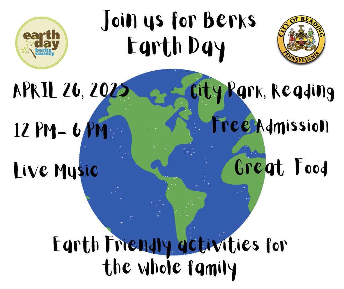 BerksEarthDay's tweet photo. Just one to week to EARTH DAY BERKS!! 
The event is Rain or Shine! https://t.co/pI9qwpRor6