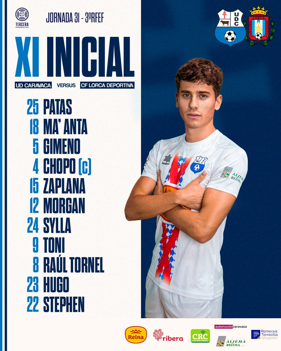 𝑿𝑰 𝑰𝑵𝑰𝑪𝑰𝑨𝑳

Este será el XI inicial para enfrentarnos al CF Lorca Deportiva

¡Vamos!

⚔