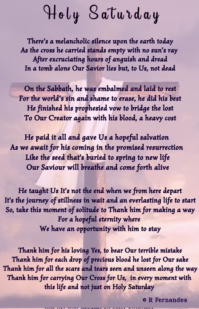 5PoeticSoul's tweet photo. #poetry #Christian #christianpoems #JesusChrist #lent2025  #HolySaturday #poetsontwitter #quote #igquotes #poemoftheday #instapoetry #writersontwitter #poetrycommunity #readerscommunity #lifequotes #writerslift #likes #followers #followersig #followersreal #followers4followers https://t.co/60UdaLg61f