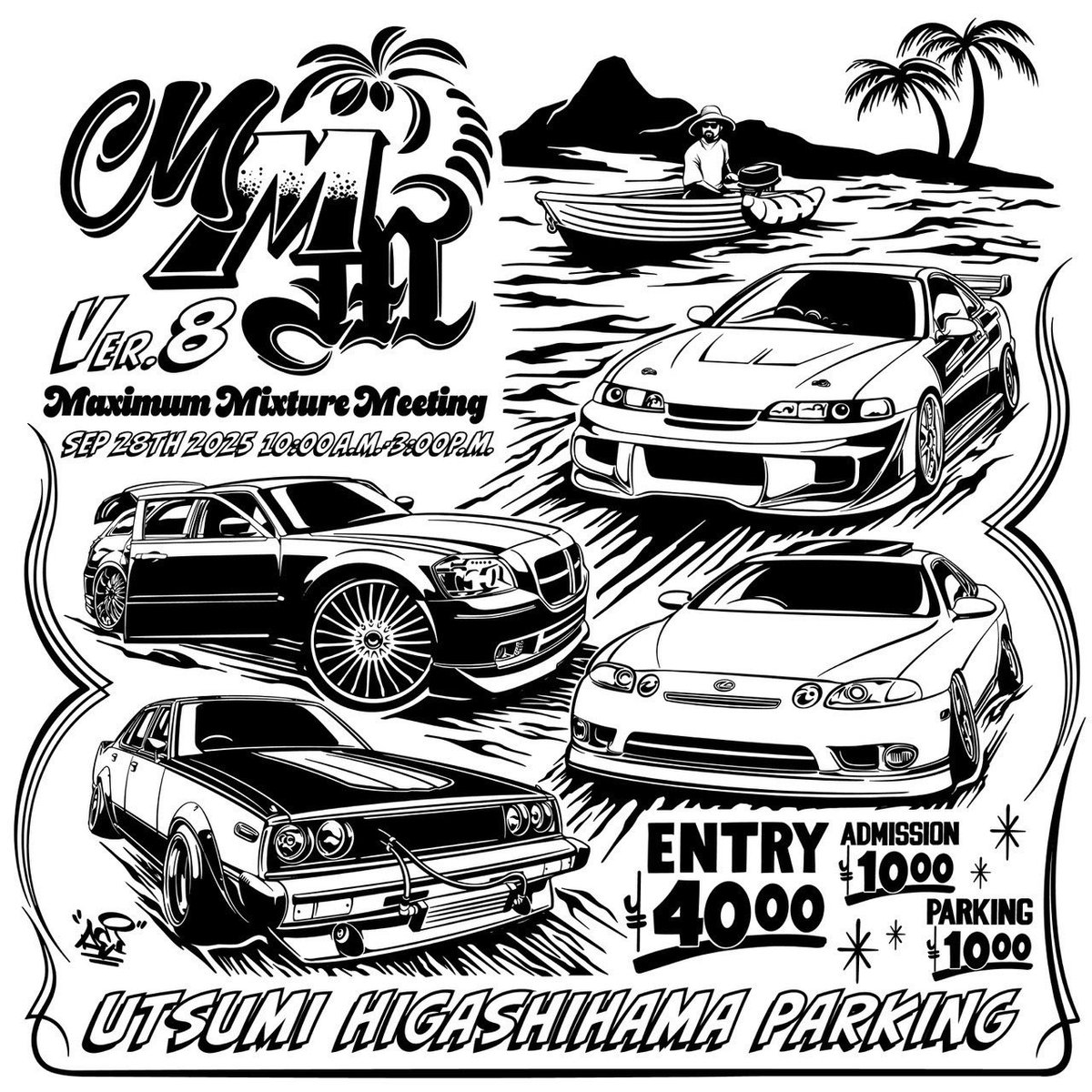 お待たせいたしました！！
mmm ver.8エントリー開始いたします！！！

日時: 9月28日(日)  10:00〜15:00
場所: 内海東浜駐車場🌴
ENTRY   ¥4,000

下記URLより必要事項を全てご記入の上フォームを送信してください⬇️

forms.gle/A2rbGEWjoUCVb9…

今年も皆様にお会いできるのを楽しみにしております！！