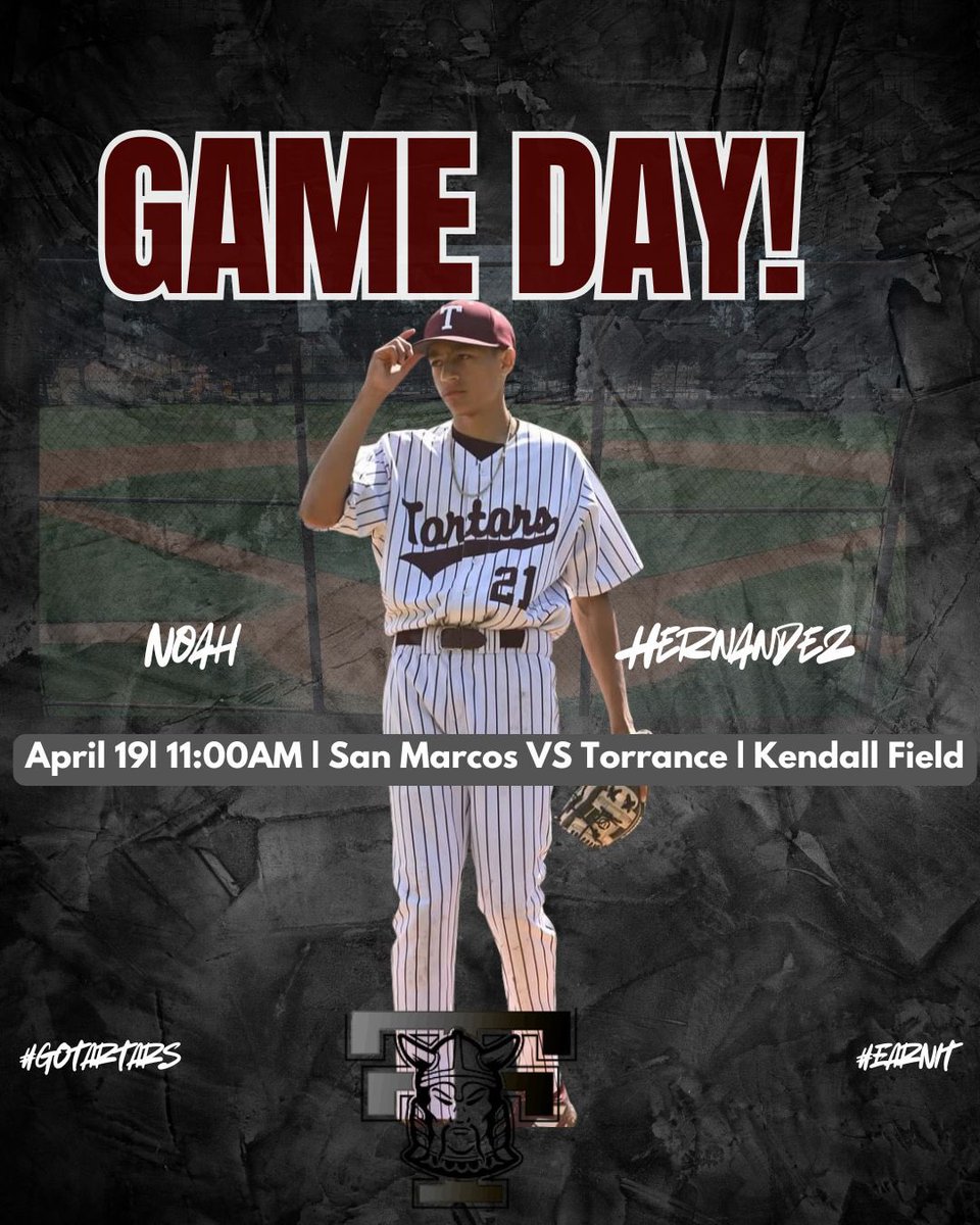 GAME DAY!

Game 3 and the final matchup of our non-league week!
The Tartars are coming off a 9-8 walk-off win over Warren last night. Today, they host San Marcos (Santa Barbara), who come in at 6-16 overall and 4-6 in the Channel League. First pitch is set for 11:00 AM.