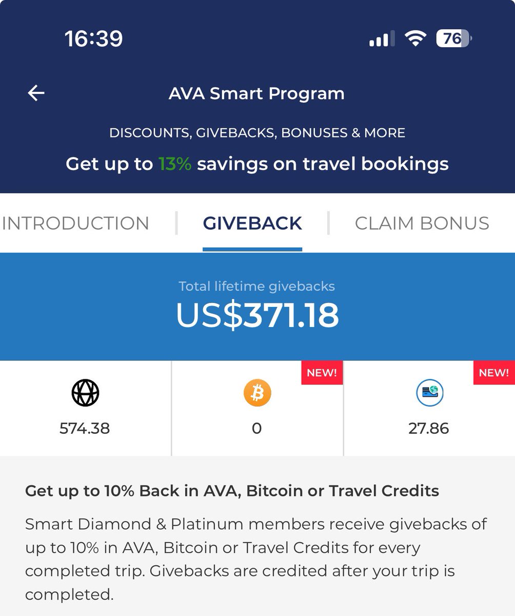 PascalBofinger's tweet photo. Just got my AVA Givebacks from booking on @travalacom 🔥
That’s free crypto back ✈️ I’m saving it for my next adventure 👀
If you’re not booking with crypto yet, you’re missing out 😉 Big thanks to @AVAfoundation 🙌 #CryptoGivebacks https://t.co/p9P7hLze47