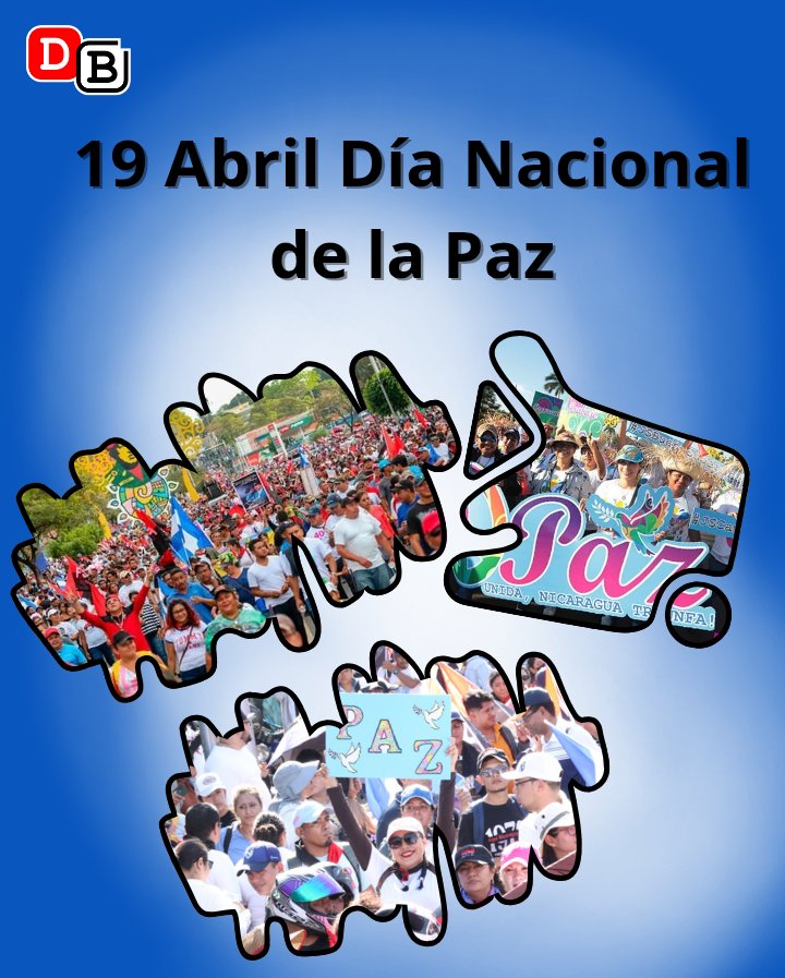 ✨🇳🇮 19 de abril: Día Nacional de la Paz  🇳🇮✨  

Un día para celebrar la unidad, la tranquilidad y el compromiso de las familias nicaragüenses con una patria en armonía. Juntos seguimos construyendo seguridad, fraternidad y desarrollo para todos.  

#DíaNacionalDeLaPaz