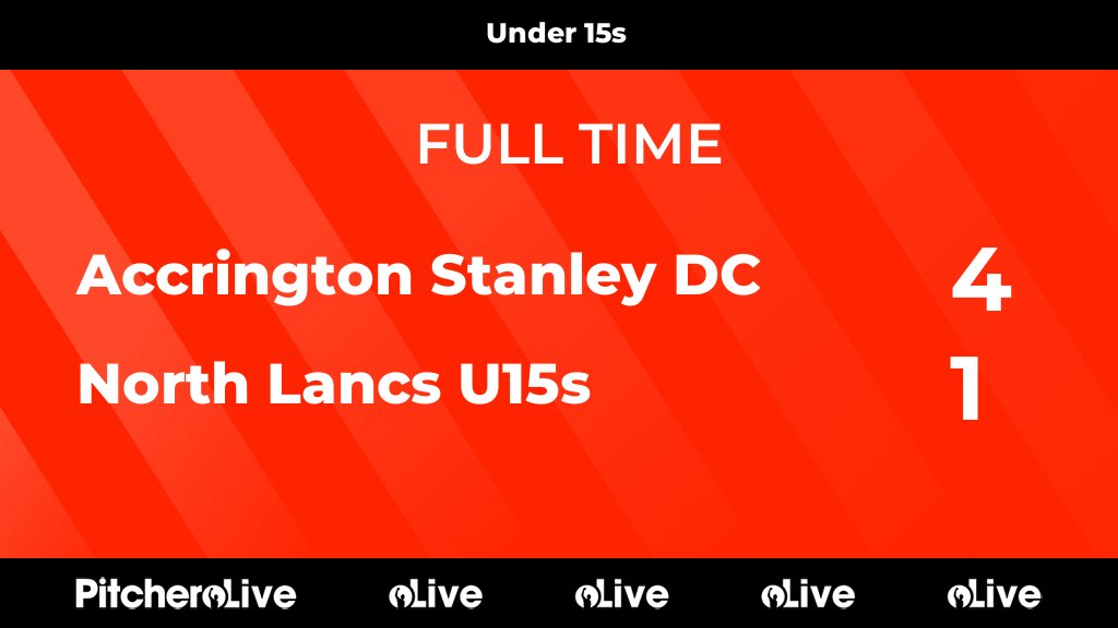 FULL TIME: Accrington Stanley DC 4 - 1 North Lancs U15s
#ACCNOR #Pitchero
accringtonstanleydc.com/teams/270169/m…
