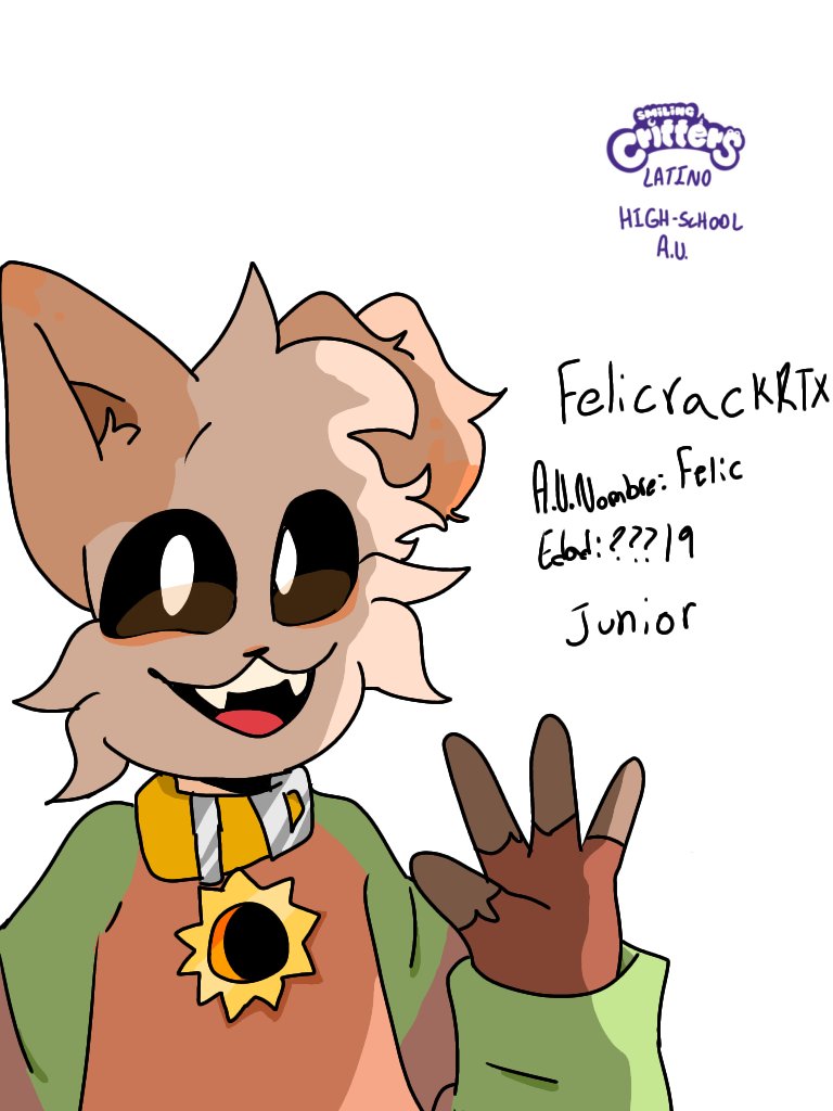 El intelligente y fuerte 
Oc:
@RTX2009TM 
#SCLHighschoolAU #SmilingCrittersLatino #SmilingCrittersAU #SmilingCritters