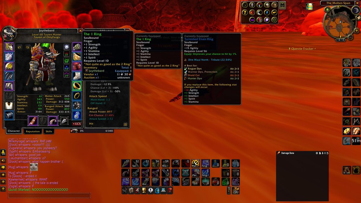 Jaythebard's tweet photo. Last night, off stream, I killed off my toon in Hardcore WoW.

I took The One Ring into Blackrock Mountain... and made sure it was destroyed. 
(A roleplay moment for myself)
But  I made this choice because I’m shifting focus. My health, music, and personal growth are calling louder than Azeroth right now.

Season 2 with OnlyFangs was a blast. I’m grateful for every memory and every person I met along the way. 

Why kill the character? Why off stream?

Because I get hooked. Hardcore WoW pulls me in hard, and I wanted to end it on my own terms....In a way that felt cool for me, not dramatic for anyone else.

Also... I’ve gotta get back to putting myself first.

I lost 35 lbs last year.....And now I have gained some back from too much time gaming and not enough moving. It’s time to get serious again. Physically, mentally. All of it.

I’m still streaming. I’m still doing music. But I’m committing to improving myself first.

I want to walk into BlizzCon next year in the best shape of my life... I want to feel proud, strong, and feeling like I earned it.

If you enjoyed my content....thank you. If you didn’t....thank you for watching anyway.

Be excellent to each other.