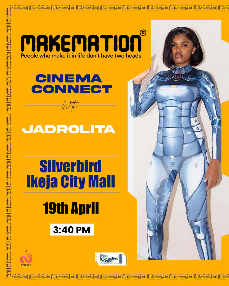 RiseIntStudios's tweet photo. Guysss, your Faves are outside! Go get your tickets to watch Makemation in any cinemas all over Nigeria
#MakemationInCinemas #WatchMakemation #EasterWeekend #GenZIsActive https://t.co/aNU0emaCmY