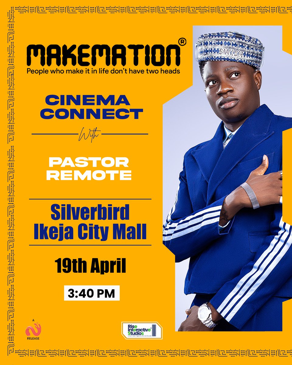 RiseIntStudios's tweet photo. Guysss, your Faves are outside! Go get your tickets to watch Makemation in any cinemas all over Nigeria
#MakemationInCinemas #WatchMakemation #EasterWeekend #GenZIsActive https://t.co/aNU0emaCmY