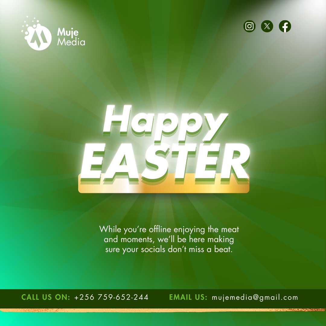 MujeMedia's tweet photo. Stay blessed, stay visible.

We’ll be here making sure your socials don’t miss a beat👍

#Easter #holiday #mujemedia https://t.co/F45xI61pLL