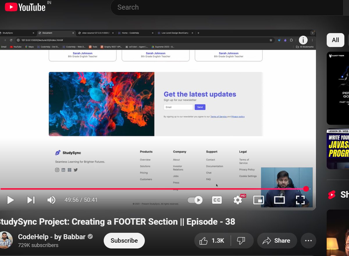 Het836's tweet photo. Day 16 of #100DaysOfCode
Completed video no.38
Completed CSS
(Note: I follow this playlist: https://t.co/3x2Qk6F32W )
#WebDevelopment
#makeEveryDayBetter
#100daysofcoding
#100DaysOfCode
#CodeNewbie
#CodingChallenge
#LearnToCode
#DeveloperJourney
#Programming https://t.co/KWf3hHM1TV