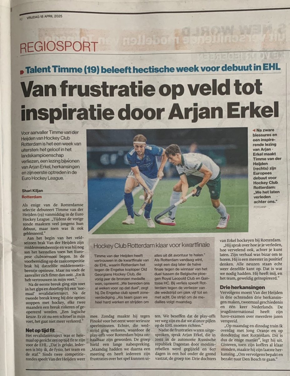 Leuk om op deze manier in de krant te staan. Was wel eens anders.