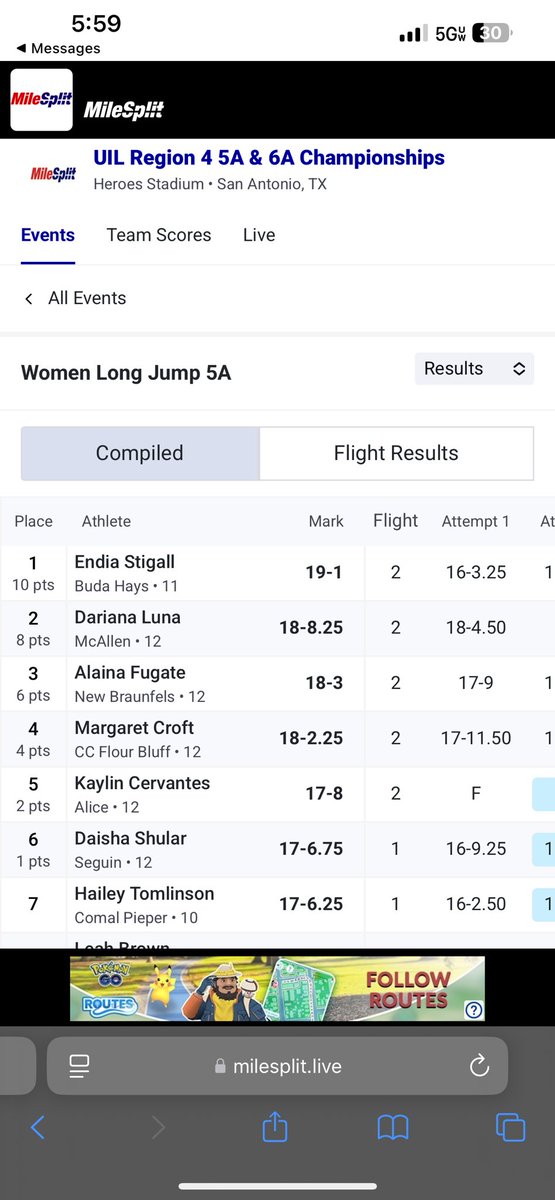 SeguinTrackandField (@seguinhstrack) on Twitter photo Results from Region IV Girls Long Jump
Congratulations to Daisha Shular with 6th Place finish!! <a href="/SeguinAthletics/">Seguin ISD Athletics</a> <a href="/SeguinISD/">Seguin ISD</a> <a href="/SeguinHSTx/">Seguin High School</a> <a href="/kwed/">KWED/Seguin Daily News</a> Results from Region IV Girls Long Jump
Congratulations to Daisha Shular with 6th Place finish!! <a href="/SeguinAthletics/">Seguin ISD Athletics</a> <a href="/SeguinISD/">Seguin ISD</a> <a href="/SeguinHSTx/">Seguin High School</a> <a href="/kwed/">KWED/Seguin Daily News</a>