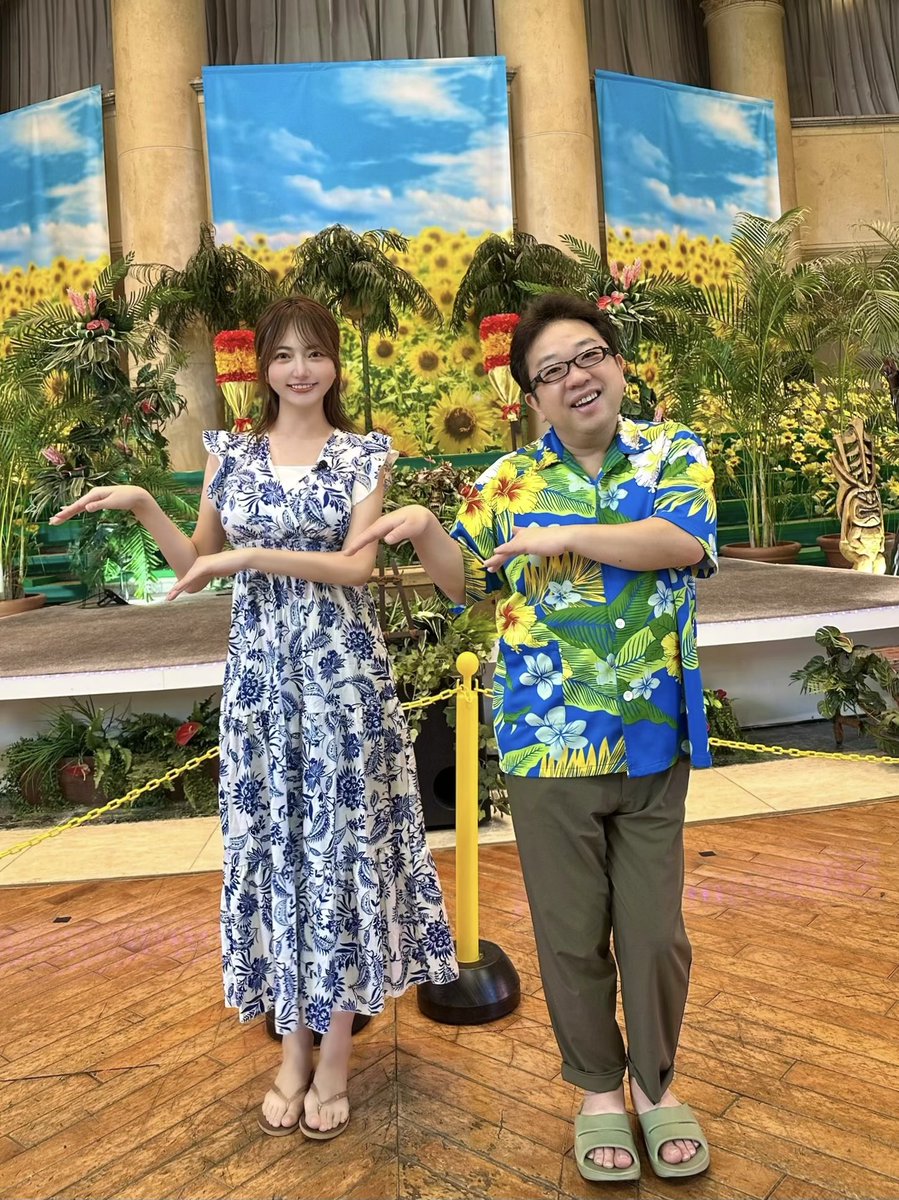 『ツギタビしませんか？』に出演します✈️ 
仲良し芸能人が旅をつないでいく番組です📺

今回の旅人は、よゐこの有野さんからバトンを受け取った、キャイ〜ンの天野さん！
福島県のスパリゾートハワイアンズを旅しました🏝️🌺

放送は4/19・26日の２週連続、BS10 夜10時からです〜！🤙